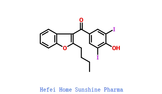 2-butüül-3- (3,5-dijodo-4-hüdroksübensoüül) bensofuraan CAS 1951-26-4